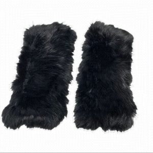 Nordstrom faux Fur sleeve arm warmers black NWOT